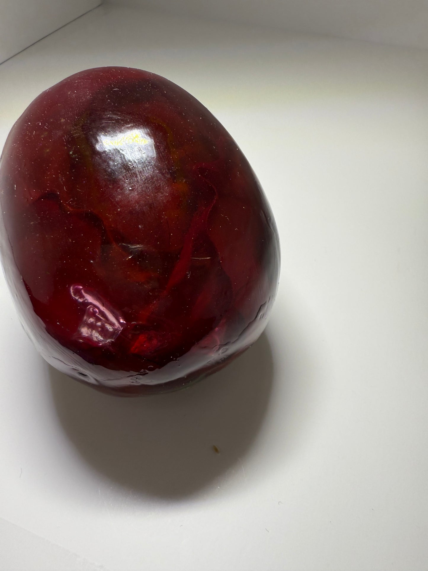 Extra Large Resin skull Red with red rose inside