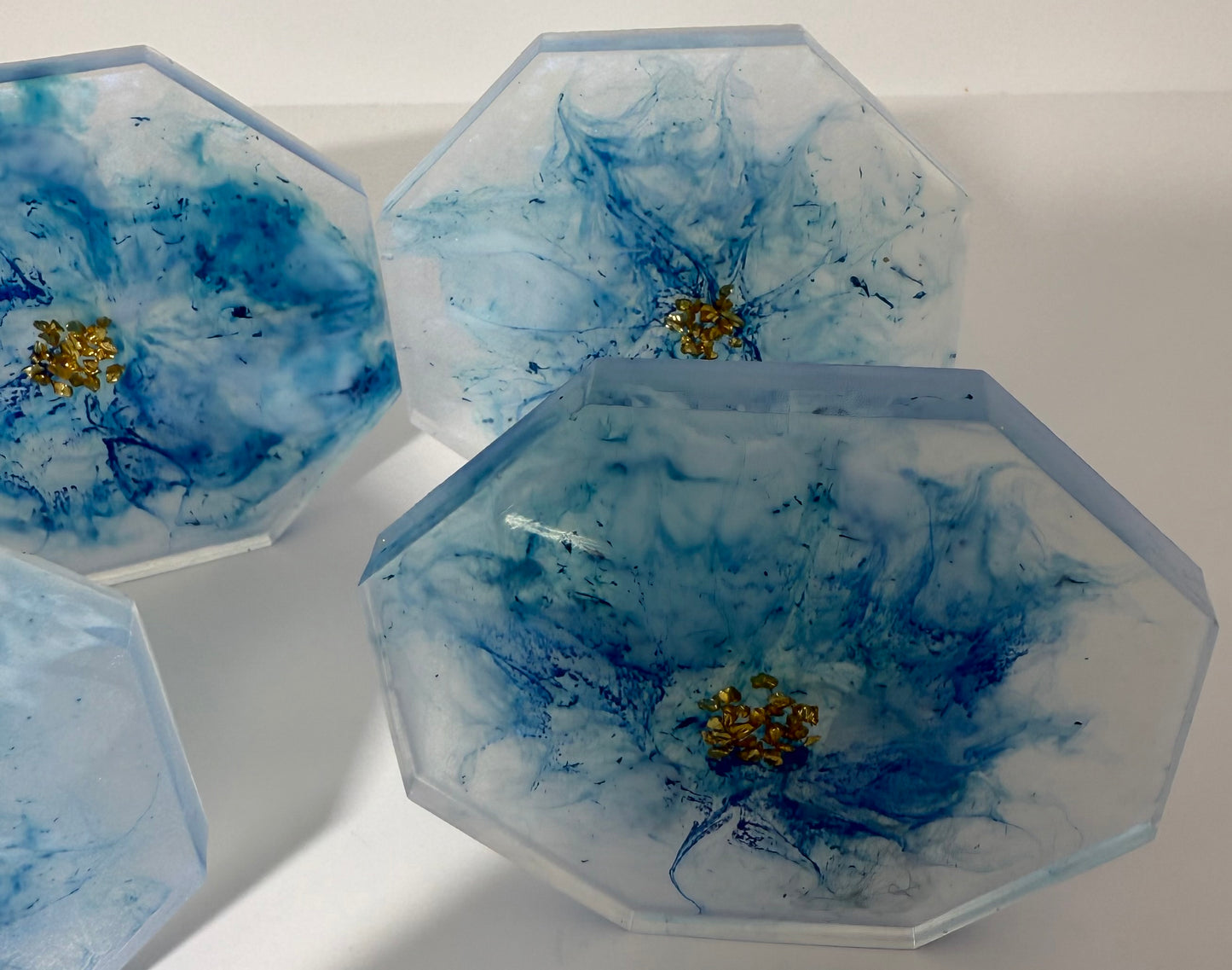 Blue octagon coaster set 5