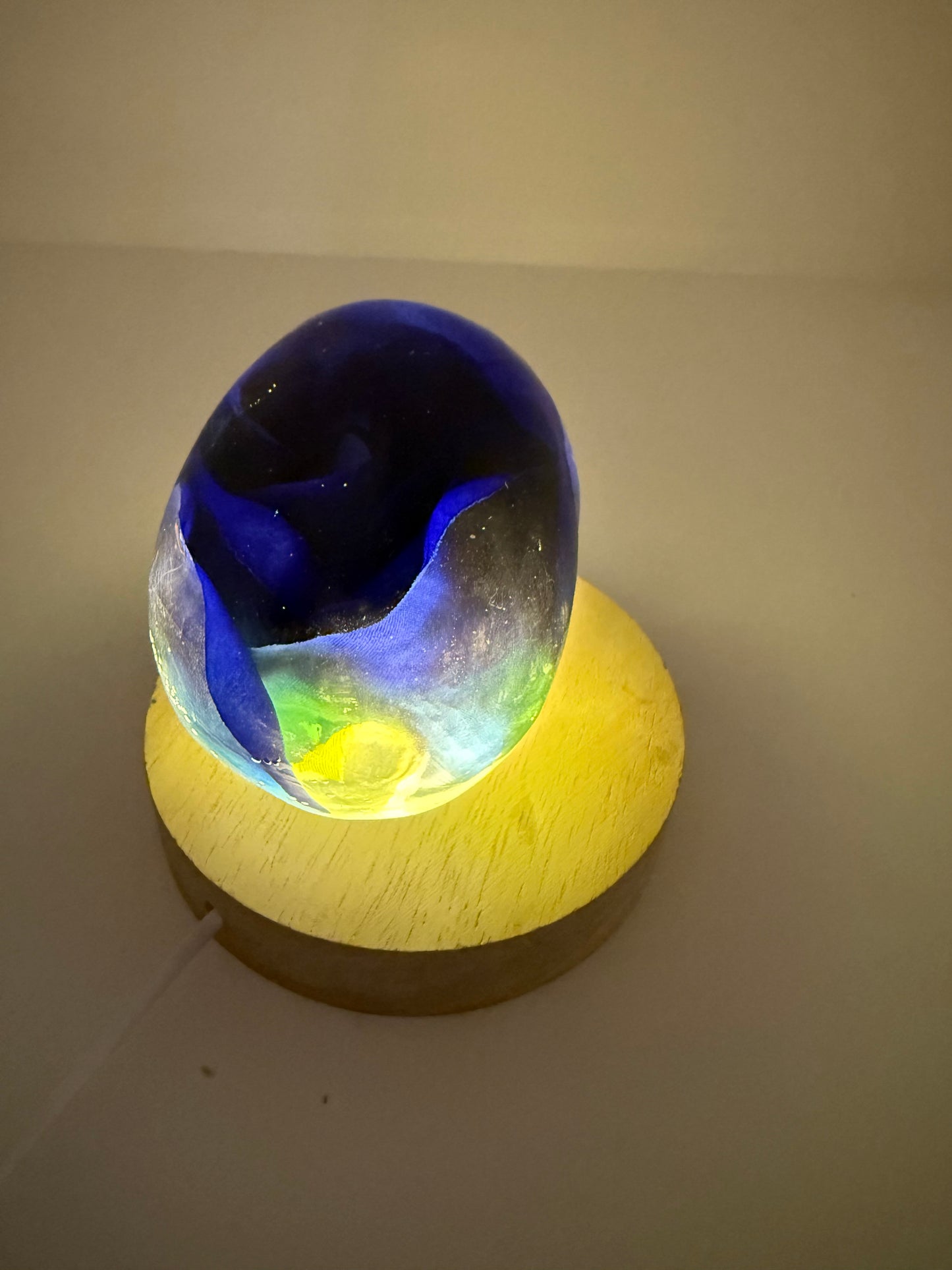 Extra Large Resin Skull with blue rose inside