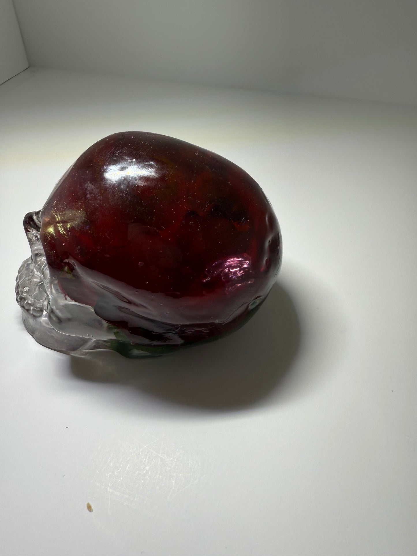 Extra Large Resin skull Red with red rose inside