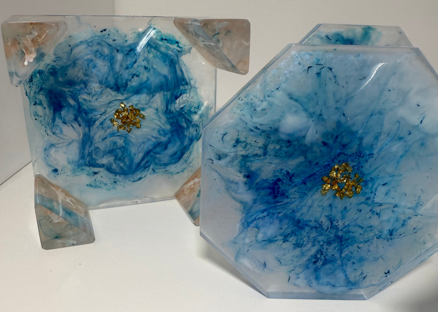 Blue octagon coaster set 5